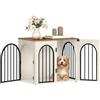 Hzuaneri 68cm Gabbia per Cani,49x68x56cm Bianco e Marrone,Tavolo Supplement