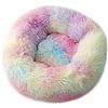 Chickwin Cuccia per Cani Cuccia per Gatti Rotonda in Caldo Peluche,Cuscino Ciambella Morbida per Cani di Piccola e Media Taglia per Cane e Gatto (Rosa Tie-Dye,50cm)