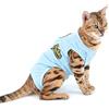 SELMAI Tutina Post Operatoria Gatto Tuta da Recupero per Gatti Cani Body Cane Femmina Coni Alternativi Vestiti per Pulizia Della Pelle Ferite Impedire Cura Leccata Dopo l'uso Chirurgico Malattie Blu S