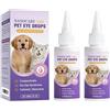 Generic Collirio per cani e gatti, 30 ml, cura quotidiana degli occhi, supporto per macchie lacrimali, formula non irritante, soluzione detergente delicata per occhi secchi, pruriti e irritati (2 pezzi)