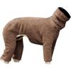 Generic Tuta termica per cani a 4 zampe, body invernale a collo alto con copertura completa, tessuto morbido elasticizzato per cani, protezione dal freddo per interni ed esterni