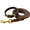 feiling 1.6 m collare e guinzaglio in pelle per cane intrecciato animale domestico guinzaglio con collare Collana martingal Dog Leash Collar per cuccioli piccolo Media cani (intrecciato, XS)
