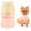 SMALLLEE_LUCKY_STORE Colorblock - Cappottino in pile per cani di piccola taglia, con anello al guinzaglio e lettera, gilet per cuccioli, caldo, invernale, autunno, imbottito, chihuahua, yorkie, gatto,