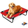 VIRSUS Lettino per Cani Pieghevole 6367, Misura 75x52x17 cm, Brandina in Tessuto con Rete Traspirante, Struttura Tubolare in Metallo Diam.19 mm, Letto per Animali Piccola e Media Taglia (Rosso) - C