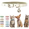 HimyBB Collare bianco per cuccioli con campanellino, collari in morbido pelle PU per gattini e cani, fibbia regolabile per XXS XS extra piccolo, medio, minuscolo, femmina, maschio, ragazzi, ragazze, animali