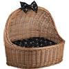 e-wicker24 Alles aus Weide e-wicker24 - Cuccia in vimini per cani o gatti, con tettuccio, lettini per animali domestici