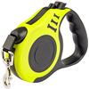 Baroni Home Guinzaglio per Cani Retrattile per cani si ogni dimensione, Laccio 5 M Resistente, con Pulsanti per Blocco e avvolgimento, Giallo