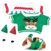 Hohopeti Set Costume Natalizio Per Porcellini D'india e Piccoli Animali Domestici, Cappello Elastico Verde 5,5x8 Cm, Mini Maglione Lavabile Per Conigli, Criceti e Furetti