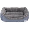 Mateju Cuccia Cane di Peluche, Rettangolare Lettino Cane Interno in Peluche Morbida Letto Gatto Cuccia Lettino Lavabile per Animali Domestici, per Piccolo e Media (Grigio,43x32x10cm)