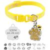Uiopa Collare Gatto Personalizzato + Medaglietta Cane Personalizzata con Incisione, Collare Cane Taglia Piccola con Campanelli, Regolabile 19-32 cm Collarino per Gattino e Gatti (Giallo)