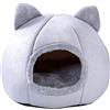 Macabolo - Cuccia semi-chiusa per gatto, cane, calda, confortevole, per l'inverno, in tessuto peluche