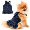 PAIDEFUL Pettorina Vestito per Cani di Piccola Taglia Gatti Ragazze Bavaglino Denim Tutu Gonna Vestiti per Animali Cucciolo Chihuahua Abbigliamento Primavera Estate S