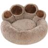 Mateju Cuccia Cane Ciambella, Lettino Gatto Cane Interno in Peluche Morbida Letto Gatto Forma Zampa Cuccia per Animali Domestici con Fondo Antiscivolo per Piccolo e Media (Marrone chiaro,70cm)