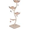 zooplus Tiragraffi Cat's Flower XXL, 3 cestini per dormire con cuscino reversibile, con giocattolo per gatti, robusto e stabile, altezza: circa 183 cm