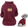 SMALLLEE_LUCKY_STORE Pet Cable Knit Pullover Maglioni per Cani di Piccola Taglia Cat Girl Boy Accogliente Morbido Collo Alto Camicia Felpe Cappotto Invernale Caldo Cucciolo Yorkie Chihuahua Vestiti