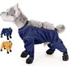 BOSENIYU Stivali impermeabili per cani con bretelle da pioggia, scarpe antiscivolo riflettenti per zampe e pancia pantaloni invernali da neve (blu, S)