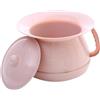 MotiveTech Sputacchiera con coperchio, vasino spesso con manico, vaso da notte compatto per bambini, anziani, emergenza domestica, Rosa