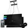 KKT KOLBE A+++ CUBE60FB - Cappa aspirante 60 cm, 684 cbm/h, 9 livelli | Smart WiFi App WiFi | Cappa isola sospesa | Montaggio a soffitto | Nero | Vetro | Illuminazione a LED | Ricarica automatica