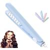 Generico Ferro arricciacapelli portatile da donna per capelli corti e lunghi, mini ferro arricciacapelli doppio e soffice, antiscottatura per tutti i tipi di capelli, per casa e viaggio (Blue)