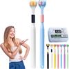 Gienslru Sensory Joy Spazzolino da denti a 3 lati, Spazzolino da denti a tre lati, setole morbide a forma di V, pulisce ogni dente per coprire completamente lo spazzolino (2 pezzi, D (adulto)
