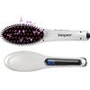 BEPER 40.926 Spazzola Lisciante per Capelli 2 in 1Ceramica, Tecnologia ionica, Display LCD, Temperatura regolabile, cavo girevole a 360 °, Senza effetto crespo, Capelli setosi, Bianco-nero