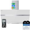 KKT KOLBE Cappa aspirante 90 cm | Cappa Cucina Inclinata | acciaio inossidabile | vetro bianco | WiFi | auto spegnimento | Illuminazione LED RGBW | Operazione di tocco | HERMES9005WM