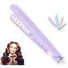 Generico Ferro arricciacapelli portatile da donna per capelli corti e lunghi, mini ferro arricciacapelli doppio e soffice, antiscottatura per tutti i tipi di capelli, per casa e viaggio (Purple)
