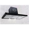 GURARI Cappa aspirante Gurari 462 a parete 90 cm, 3 velocità,1000m³/h,LED,Cappa, Timer, Nero, Metallo nero, Vetro nero, Ricircolo possibile, ClearTouch Control, Telecomando [Classe energetica C].