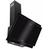 GURARI Cappa aspirante 411 60 BL Pr, cappa aspirante 60 cm, vetro nero, 1000 m³/h, 4 livelli, schermo, aspirazione a bordo, timer, telecomando