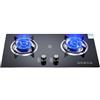 Generic Cucina a gas a doppio bruciatore, GPL/GNL a doppio scopo, con bruciatore in rame puro e piano cottura in vetro temperato da 5,2 kW, adatta for cucinare all'aperto in casa.(NG)