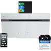KKT KOLBE A+++ AURORA9005SW - Cappa aspirante 90 cm, 782 cbm/h, senza testa, vetro bianco e nero, funzione di ripresa automatica, Smart WiFi, sensore Touch, illuminazione a LED RGBW