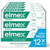 Elmex Dentifricio Sensitive, Trattamento Per Denti Sensibili, Sollievo e Protezione Efficace dalla Sensibilità Dentale, con Fluoruro Amminico, 12x75ml