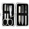 Drei Schwerter 3 Swords Germany - Set di 6 pezzi di qualità per manicure e pedicure - forbici, lima per unghie in metallo e vetro, tagliaunghie, pinzette con custodia in pelle sintetica - rosso