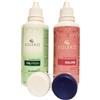 Soleko - Soluzione unica 100ml per lenti a contatto + soluzione salina 100ml - Formato da viaggio - Flight Pack - Contenitore incluso