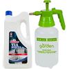 FEI FAN SET: Tanica Detergente VIA MUFFA Rh. Sbianca e Igienizza Muri, Piastrelle, Fughe, etc. Sbianca Le Macchie Nere Di Umidità In Modo Veloce 2L + Nebulizzatore a Pressione Da 1,5L