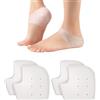 UOPMQGB 2 Paia Proteggi Cuscinetti per Tallone, in Silicone, unisex Traspiranti Idratante Gel Tacco Calze, Sollievo Dolore Protezione per Fascite Plantare, Sperone Calcaneare, Tendinite di Achille(bianco)