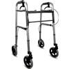 HEALTH Medical Fab Deambulatore Ultraleggero Pieghevole con Freni di Sicurezza e Ruote da 18 cm