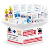 Akitaink Kit di reintegro ALLEGATO 1 SENZA SFIGMOMANOMETRO pacco medicazione per cassetta di pronto soccorso aziendale con un organico di almeno 3 dipendenti, Conforme 388/DL81, Made in Italy