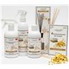 Camomilla Torino Set Gold Flower, Detergente Multiuso, Profuma Tessuti, Profumo Lavatrice, Diffusore con Bastoncini, 4 Bustine Profumate per Cassetti
