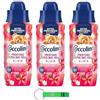 Beni Culinari 3 profumi di biancheria Coccolino Profumo per Bucato Elixir - Profumo liquido per il bucato - con fiori di tiaré e frutta rossa 342 ml + portachiavi Beni Culinari