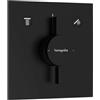 hansgrohe DuoTurn E - Rubinetto per doccia incasso per 2 utenze, Miscelatore monocomando quadrato per iBox universal 2, nero opaco