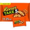 Reese's TAKE 5 Pretzel, Caramel, Peanut Butter, Peanut, Chocolate Snack Size Candy Bars, Individually Wrapped, 11.25 oz Bag