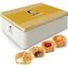 Matilde Vicenzi - Millefoglie di Matilde, Selezione di Raffinata Pasticceria di Sfoglia, Bocconcini e Ciambelline miste in una Elegante Scatola di Latta per un Regalo Goloso, Confezione da 375 gr