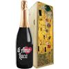 Bottle-Up Regalo San Valentino - Prosecco DOC personalizzato e cassa legno - Idea regalo per innamorati, bomboniere, anniversario di fidanzamento e di matrimonio (Ti amo, Il Bacio di Klimt)