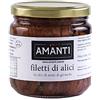 Amanti taste and passion Filetti di Alici in Olio | Acciughe del Mediterraneo | Amanti Food | Vaso in Vetro 500gr | Lavorate a Mano | Alta Qualità Artigianale | Confezione Regalo