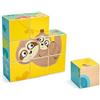Hape Puzzle a blocchi di animali selvatici, puzzle a cubo 6 in 1 con 9 temi animali selvatici, puzzle in legno per bambini - giocattolo motorio, gioco educativo per bambini dai 24 mesi in su