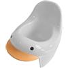 Virsus Vasino con seduta ergonomica 5212, misura pari a 32x23x24 cm, schienale rialzato, wc apprendimento per neonati a forma di PAPERA per bambini, facile da pulire, Vari Colori (Bianco)