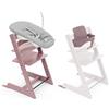 Stokke Seggiolone Tripp Trapp di Stokke, Heather Mauve (Include Sedia + Baby Set 2) con Newborn Set (Grey) - Design Sicuro, Regolabile, Ergonomico
