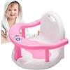 MLqkpwy Seggiolino per vasca da bagno per bambini, girevole, 32 x 28 x 32 cm, pieghevole, con ventose, seggiolino per vasca da bagno per bambini da 6 a 18 mesi (polvere + bianco)