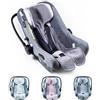 BABEES Coprisedile traspirante per ovetto, seggiolino auto, passeggino, anti-sudore, inserto universale, gruppo 0+ (0-13 kg), gruppo I (9-18 kg), 100% lino, grigio